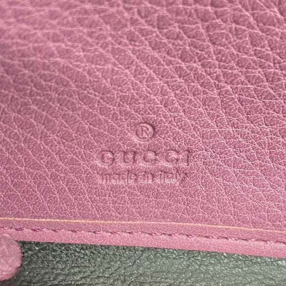 Gucci Bamboo Diamante Long Wallet 224253 Canvas Beige Pink